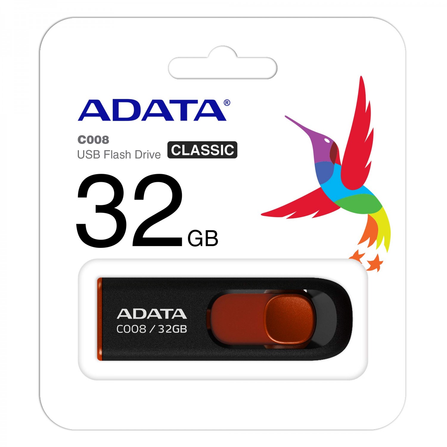فلش مموری ADATA C008 - 32GB - Black/Red-3