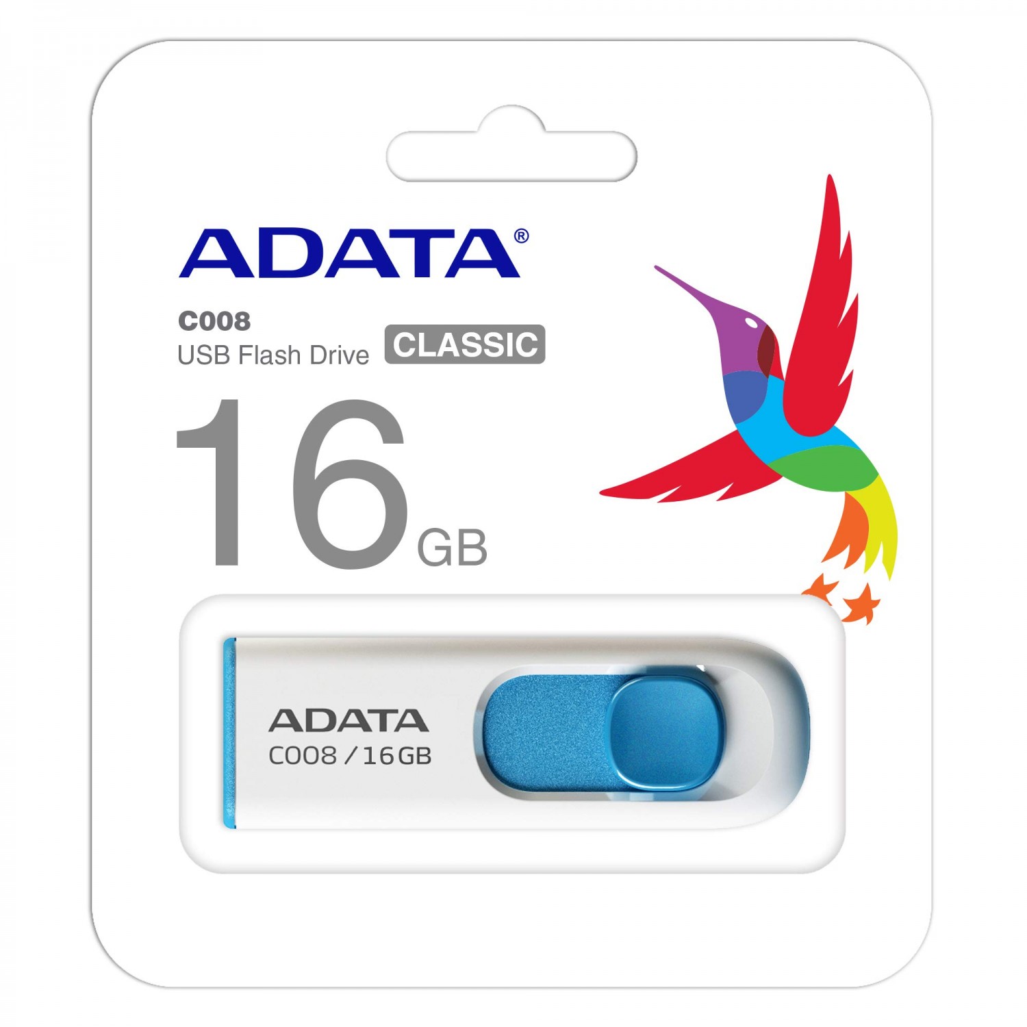 فلش مموری ADATA C008 - 16GB - White/Blue-2