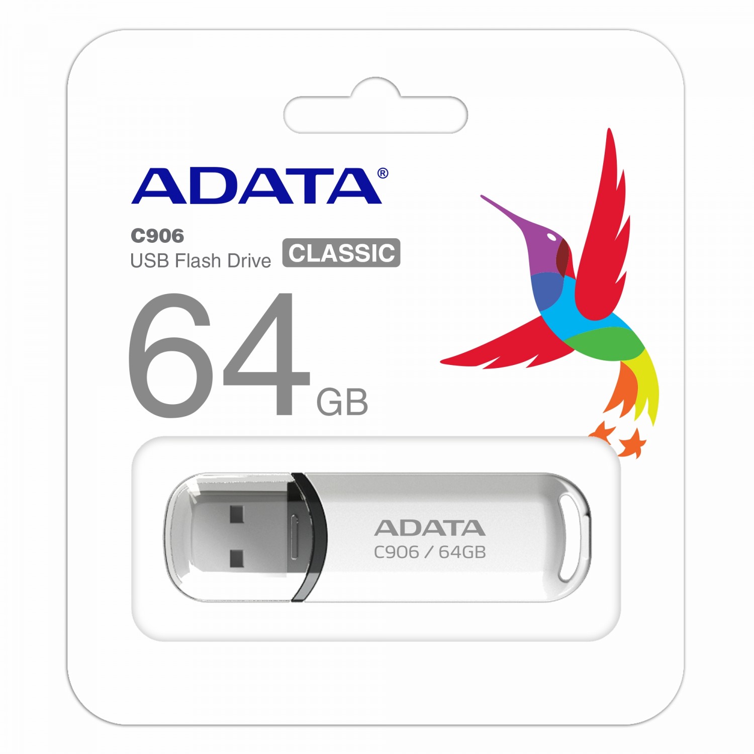 فلش مموری ADATA C906 - 64GB - White/Black-2