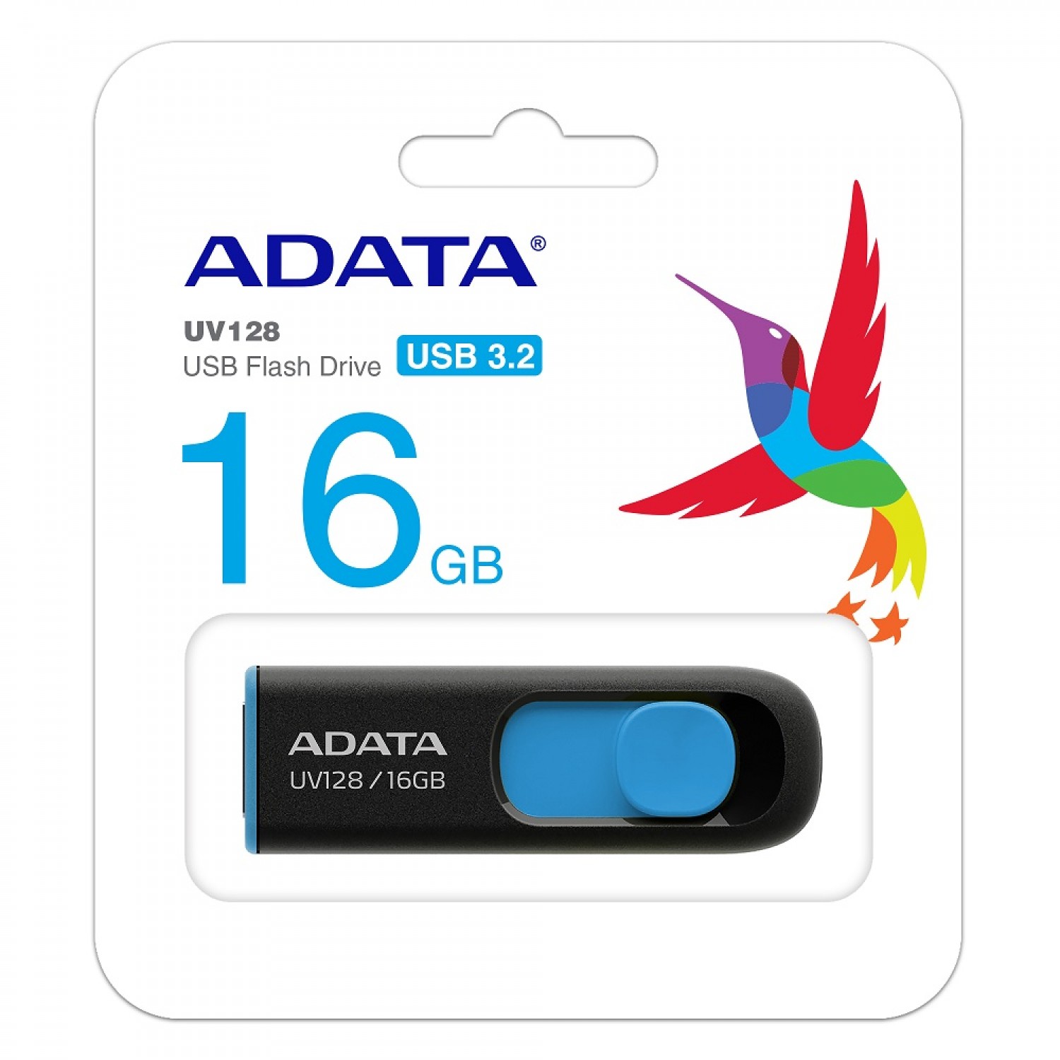 فلش مموری ADATA UV128 - 16GB - Black/Blue-3