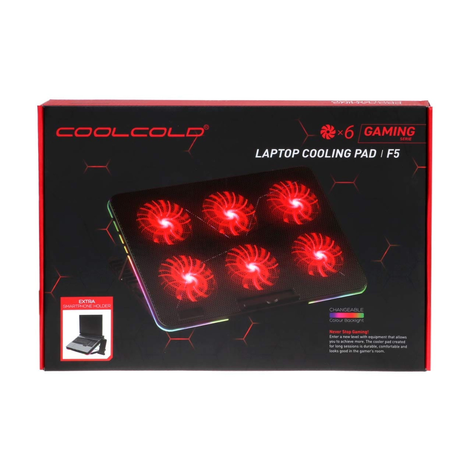 پایه خنک کننده CoolCold F5 - Red LED