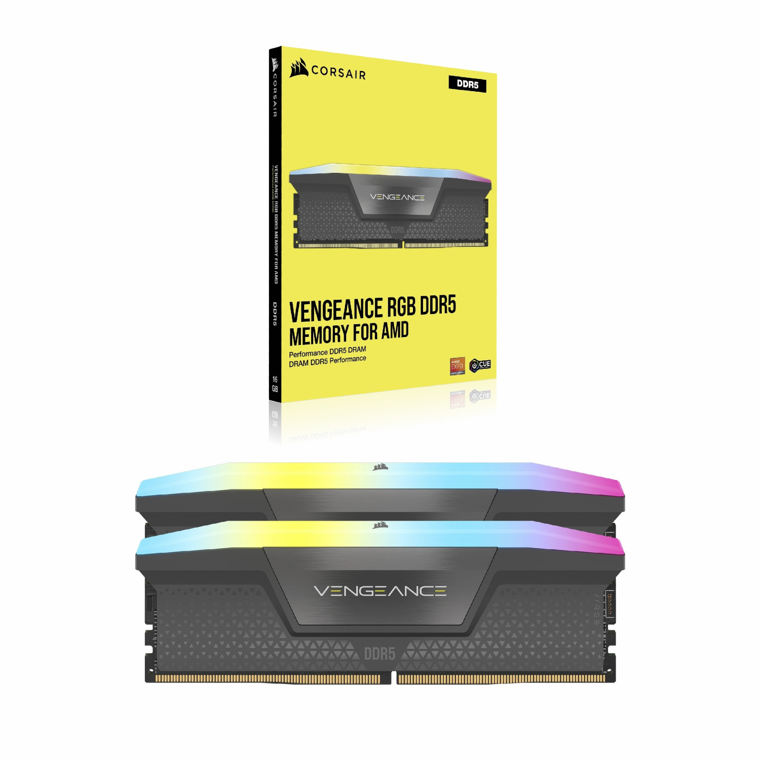 رم Corsair Vengeance RGB DDR5 32GB Dual 5600MHz CL40 - for AMD - Cool Grey-4