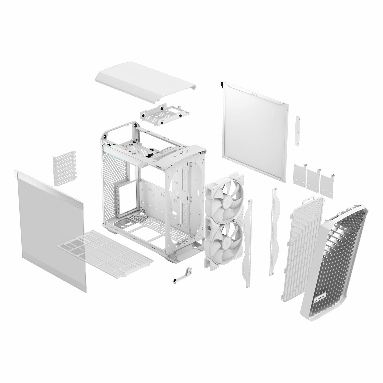 کیس Fractal Design Torrent Compact RGB - White TG Clear Tint-8