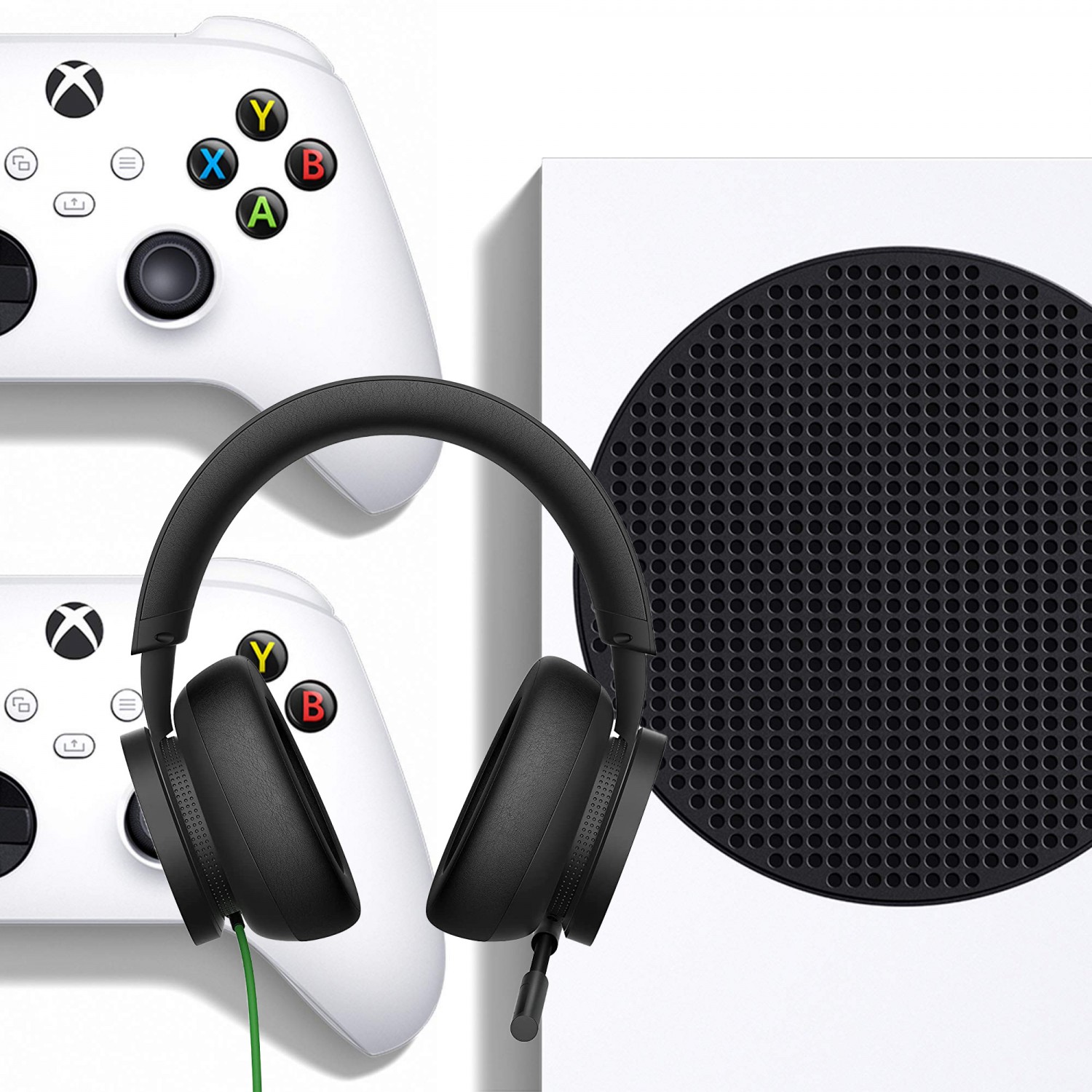 باندل کنسول Xbox Series S White + Controller + Xbox Stereo Wired-2