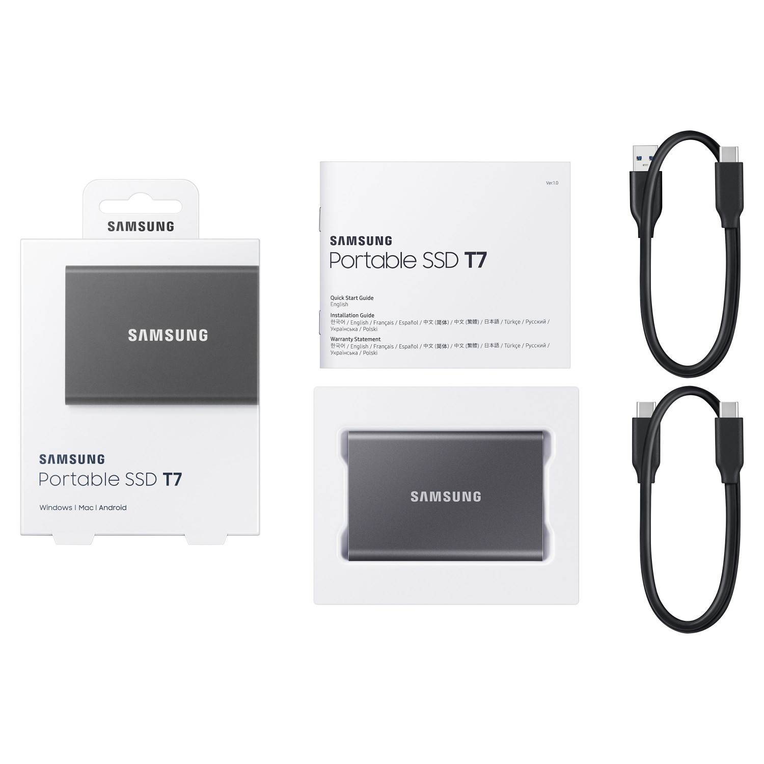 حافظه اس اس دی اکسترنال SAMSUNG T7 500GB - Titan Gray-4