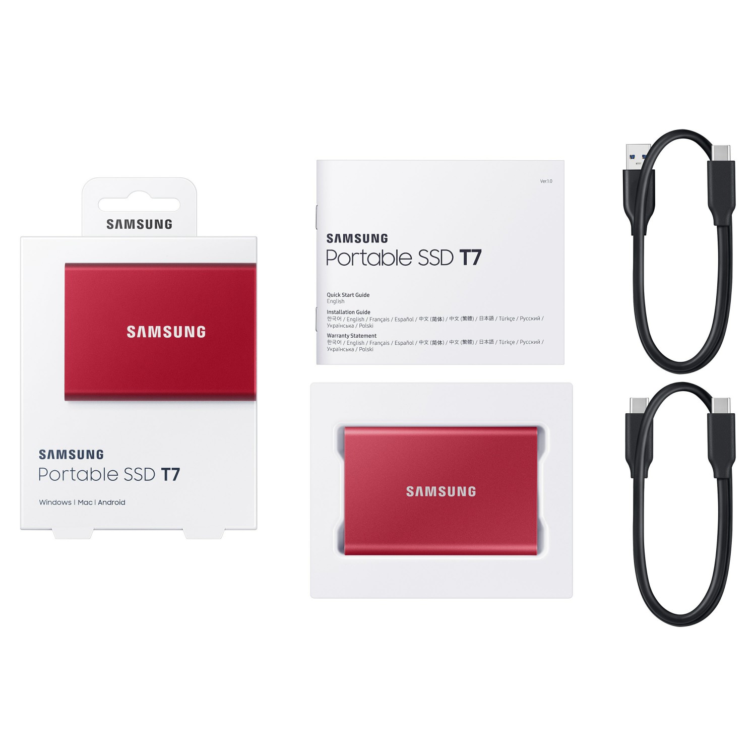 حافظه اس اس دی اکسترنال SAMSUNG T7 2TB - Metallic Red-4
