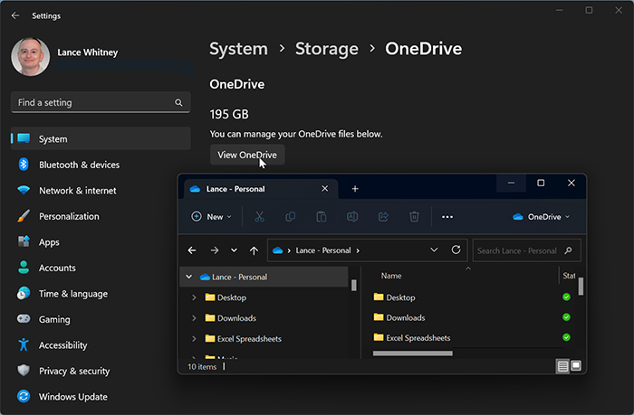 بررسی فایل‌های OneDrive